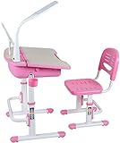 Leomark Ergonomisch Kinderschreibtisch SMART schreibtisch und Stuhl höhenverstellbar Farbe Pink mit Schublade - 6