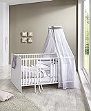 Babyzimmer Babymöbel komplett Set KIM 5 in Weiß, Kindermöbel mit Babybett Lattenrost Wickelkommode Wandregal - 2