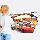 ufengke 3D Beschädigten Wand Karikatur Autos Flugzeuge Wandsticker, Kinderzimmer Babyzimmer Entfernbare Wandtattoos Wandbilder - 2