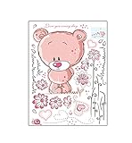 ufengke® Niedliche Bären Schönen Blumen Wandsticker, Kinderzimmer Babyzimmer Entfernbare Wandtattoos Wandbilder - 7