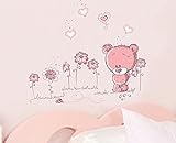 ufengke® Niedlichen Rosa Bären Lieben Herz Wandsticker, Kinderzimmer Babyzimmer Entfernbare Wandtattoos Wandbilder - 4