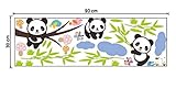 ZBYLL Wall Sticker Panda Bambus 3D herausnehmbare Wand Aufkleber Kinderzimmer Deko Wandbilder - 3