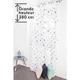 Vorhang Gardine Schön Extra Lang Kinderzimmer Ösen 140 x 280 cm Sterne Blau Grau - 2