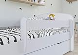 Kocot Kids Kinderbett Jugendbett 70×140 80×160 80×180 Weiß mit Rausfallschutz Matratze Schublade und Lattenrost Kinderbetten für Mädchen und Junge – Fee mit Schmetterlingen 180 cm - 4