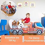 Alcube | Kinderbett Auto-Bett Feuerwehr | 140 x 70 cm | mit Rausfallschutz, Lattenrost und Matratze | MDF beschichtet - 4