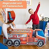 Alcube | Kinderbett Auto-Bett Feuerwehr | 140 x 70 cm | mit Rausfallschutz, Lattenrost und Matratze | MDF beschichtet - 5