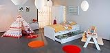 Inter Link Bett Funktionsbett Kinderbett Einzelbett Stauraumbett modernes Bett Kiefer massiv Weiss lackiert - 5