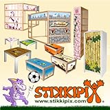 “Pink World” Aufkleber-Set passend für den Kinderzimmer Schrank STUVA von IKEA (Korpus: 60 x 128 cm) – SC16 - 2