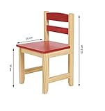 ts-ideen Kinder Sitzgruppe Tisch Stühle Holz Set Kinderzimmer Spielmöbel Möbel rot Sitzecke Kiefernmöbel - 