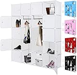 Kesser® Kleiderschrank DIY Schrank Regalsystem Steckregal Garderobe Schuhregal, Größe:20 Boxen / 1000 Liter;Farbe:Weiß 20 Boxen
