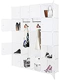 Kesser® Kleiderschrank DIY Schrank Regalsystem Steckregal Garderobe Schuhregal, Größe:20 Boxen / 1000 Liter;Farbe:Weiß 20 Boxen - 