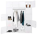 Kesser® Kleiderschrank DIY Schrank Regalsystem Steckregal Garderobe Schuhregal, Größe:20 Boxen / 1000 Liter;Farbe:Weiß 20 Boxen - 