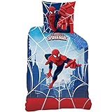Spiderman 043688 Bettwäsche Web, Baumwolle Renforce, 135 x 200 + 80 x 80 cm