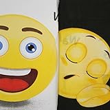 Just Contempo Bettwäsche-Set, Motiv: Emoji-Icon, Bettbezug-Set, mehrfarbig, Einzelbett - 