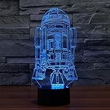 SmartEra® Star Wars Force Awaken 7 Farbwechsel Roboter R2D2 Touch-3D optische Täuschung LED-Schreibtischlampe - 2