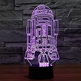 SmartEra® Star Wars Force Awaken 7 Farbwechsel Roboter R2D2 Touch-3D optische Täuschung LED-Schreibtischlampe - 3