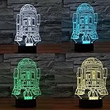 SmartEra® Star Wars Force Awaken 7 Farbwechsel Roboter R2D2 Touch-3D optische Täuschung LED-Schreibtischlampe - 7