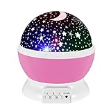 Mond-Sterne-Beleuchtungslampe,Bestes Weihnachtsgeschenk Weihnachtsbeleuchtung Sunvito Star Sky Moon Decorative Light,Mood Light with 4 LED Korne 360 Rotating fuer Bedroom, Playroom, Baby Room, Kids Room ,Lieber，Halloween, Christmas, Romantic