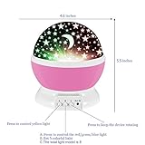Mond-Sterne-Beleuchtungslampe,Bestes Weihnachtsgeschenk Weihnachtsbeleuchtung Sunvito Star Sky Moon Decorative Light,Mood Light with 4 LED Korne 360 Rotating fuer Bedroom, Playroom, Baby Room, Kids Room ,Lieber，Halloween, Christmas, Romantic - 3