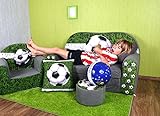 Kindersofa zum Aufklappen + Hocker Football W319_03 - 