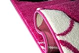Kinderteppich Spielteppich Kinderzimmer Teppich Einhorn Design mit Konturenschnitt Pink Creme Türkis Größe 140×200 cm - 8