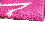 Kinderteppich Spielteppich Kinderzimmer Teppich Einhorn Design mit Konturenschnitt Pink Creme Türkis Größe 140×200 cm - 9