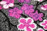 Designer Teppich Moderner Teppich Wohnzimmer Teppich Blumenmuster Grau Lila Pink Weiss Rosa Größe 60×110 cm - 5