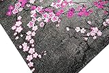Designer Teppich Moderner Teppich Wohnzimmer Teppich Blumenmuster Grau Lila Pink Weiss Rosa Größe 60×110 cm - 3